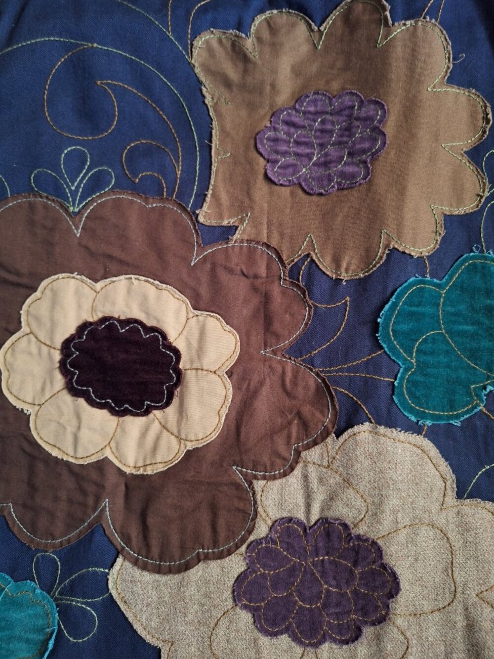 Boden Vintage Floral A-Line Midi Skirt Appliqued Floral Pattern Size 12R - Picture 3 of 16